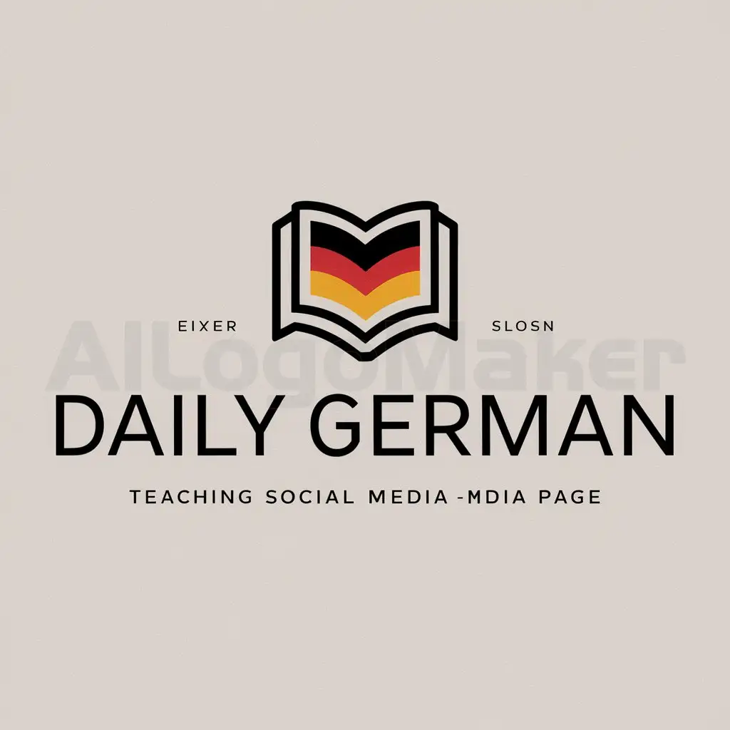 a logo design,with the text "daily German", main symbol:teaching social media page,Moderate,clear background