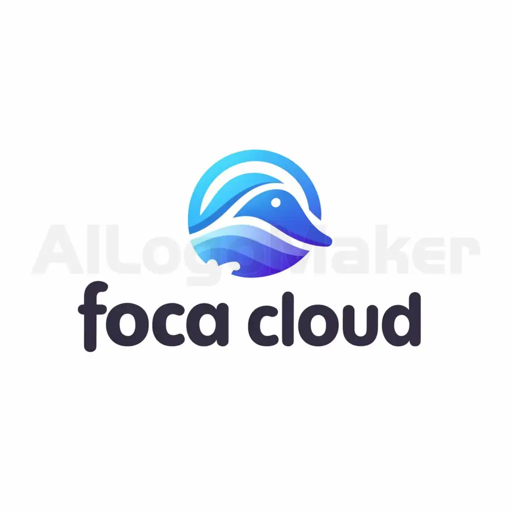 a logo design,with the text "FocaCloud", main symbol:A seal (the animal),Moderate,be used in Internet industry,clear background