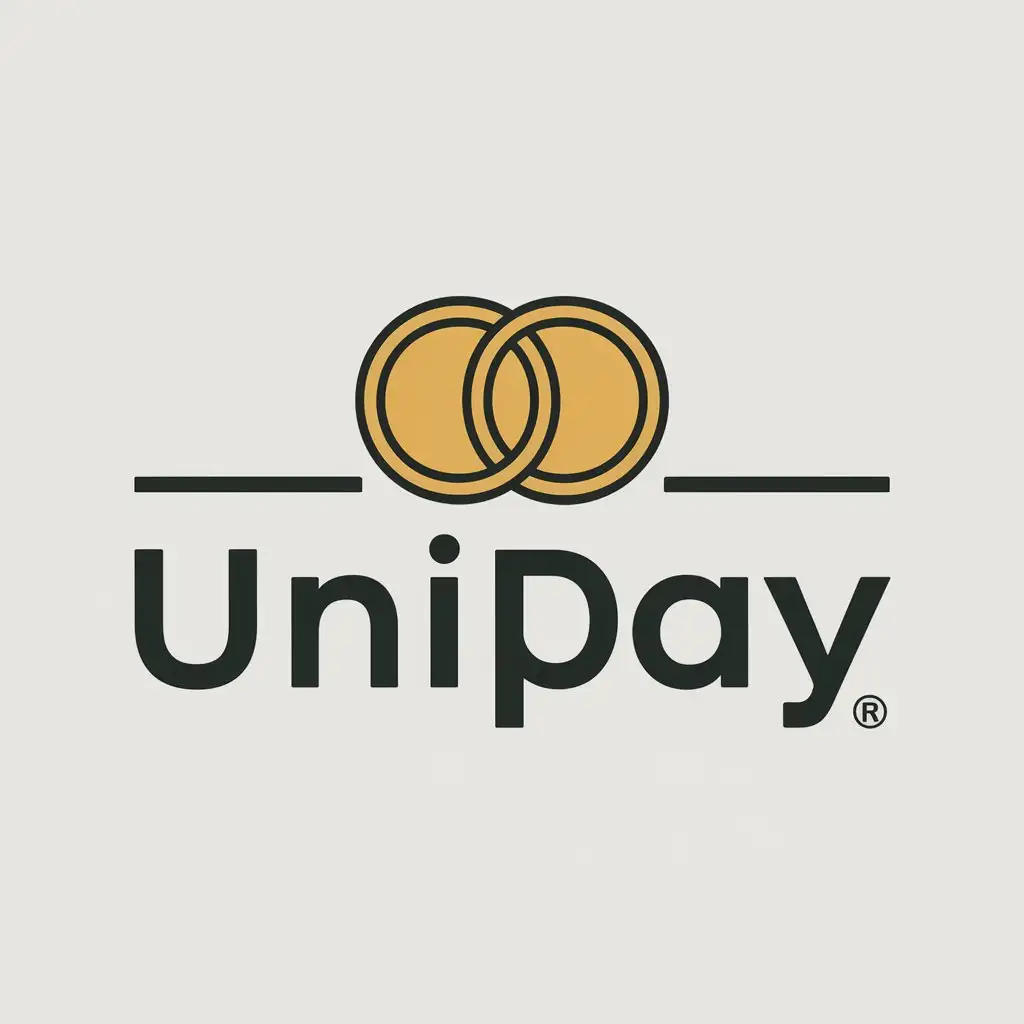 a logo design,with the text "UNIPAY", main symbol:gold coins,Moderate,be used in Finance industry,clear background