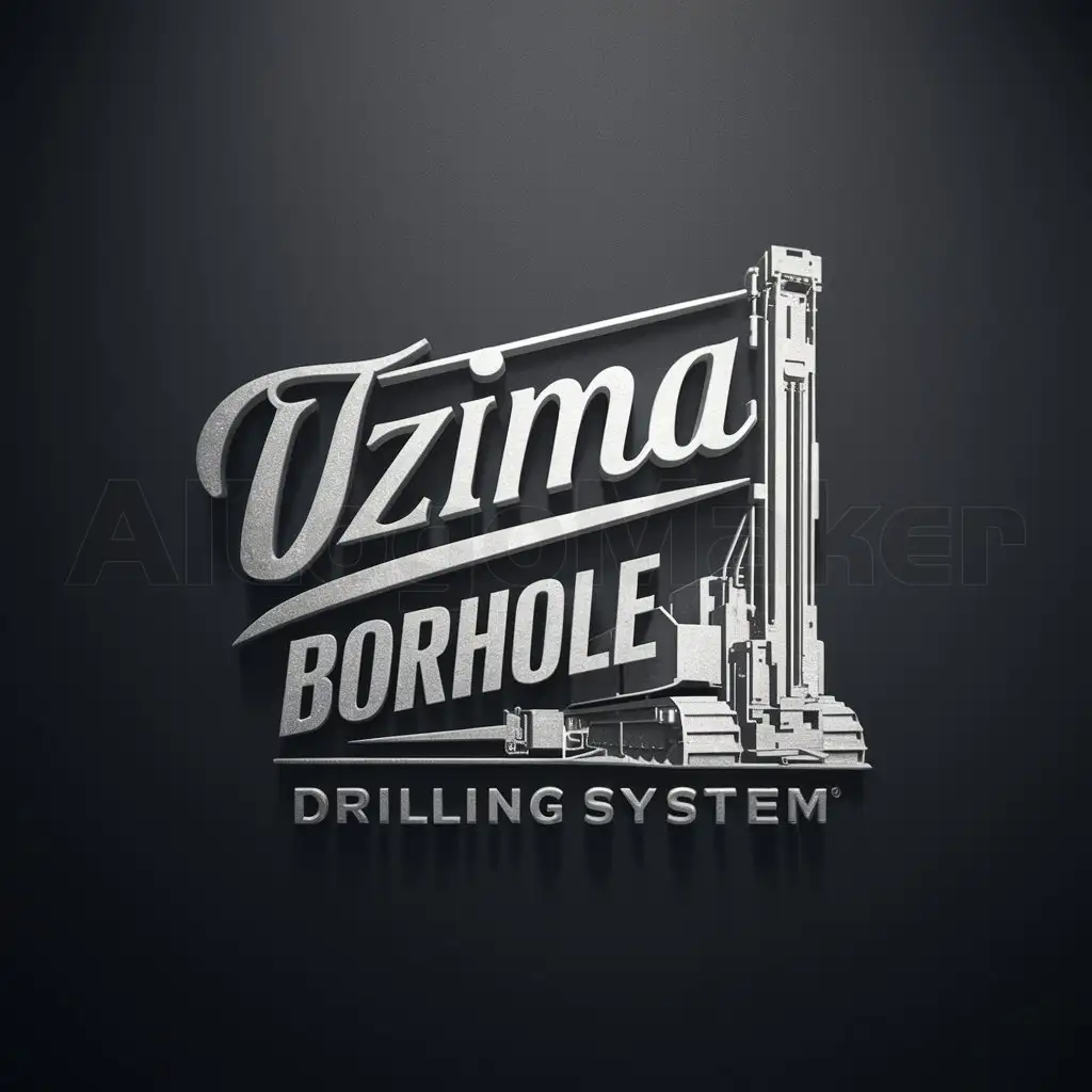 a logo design,with the text "Uzima Borehole Drilling System", main symbol:a logo design,with the text 'Uzimaboreholedrillingsystem', main symbol:images on a logo for uzima borehole drilling company system and make it attractive with stylistic fonts and 4K realistic resolution,complex,be used in borehole Construction industry,dark background,complex,be used in Construction industry,clear background