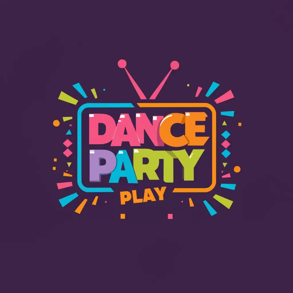 a logo design,with the text "dance party play", main symbol:tv showforages1-7,complex,be used in Entertainment industry,clear background