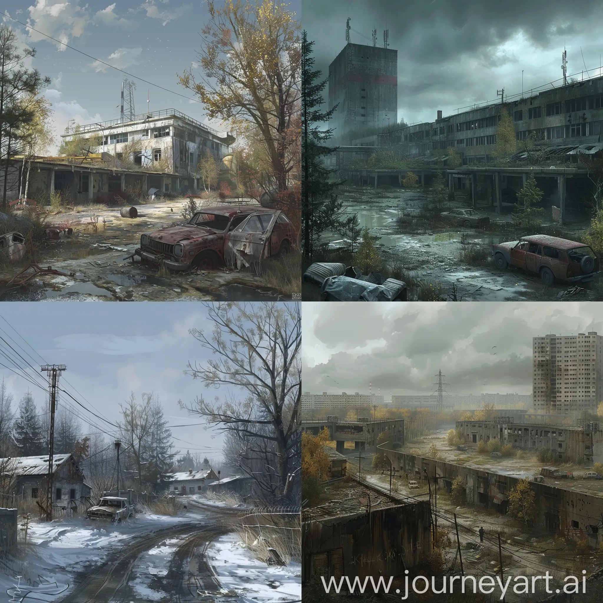 Concept art locations for RPG game basic on the universe S.T.A.L.K.E.R. Shadow of Chernobyl
