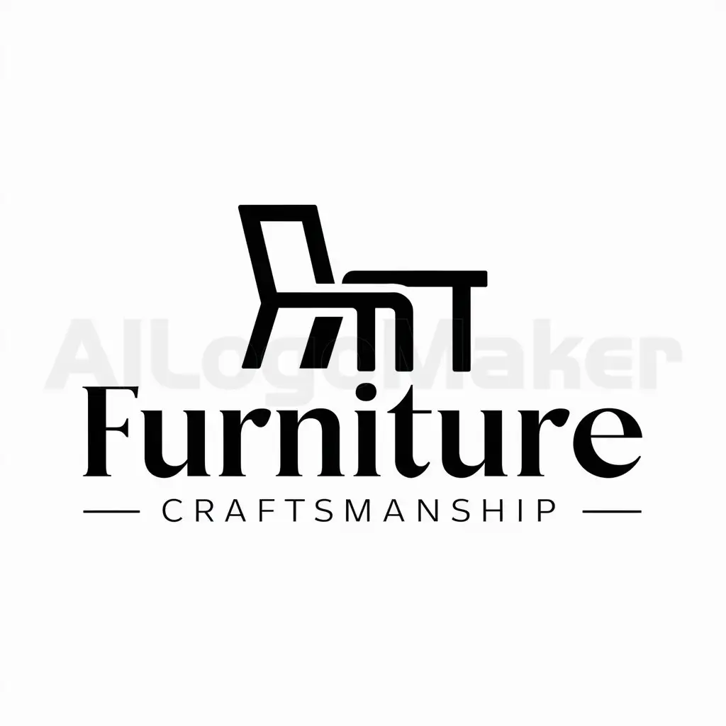 LOGO-Design-For-Furniture-Craftsmanship-Elegant-Text-with-Iconic-Furniture-Symbol-on-Clear-Background