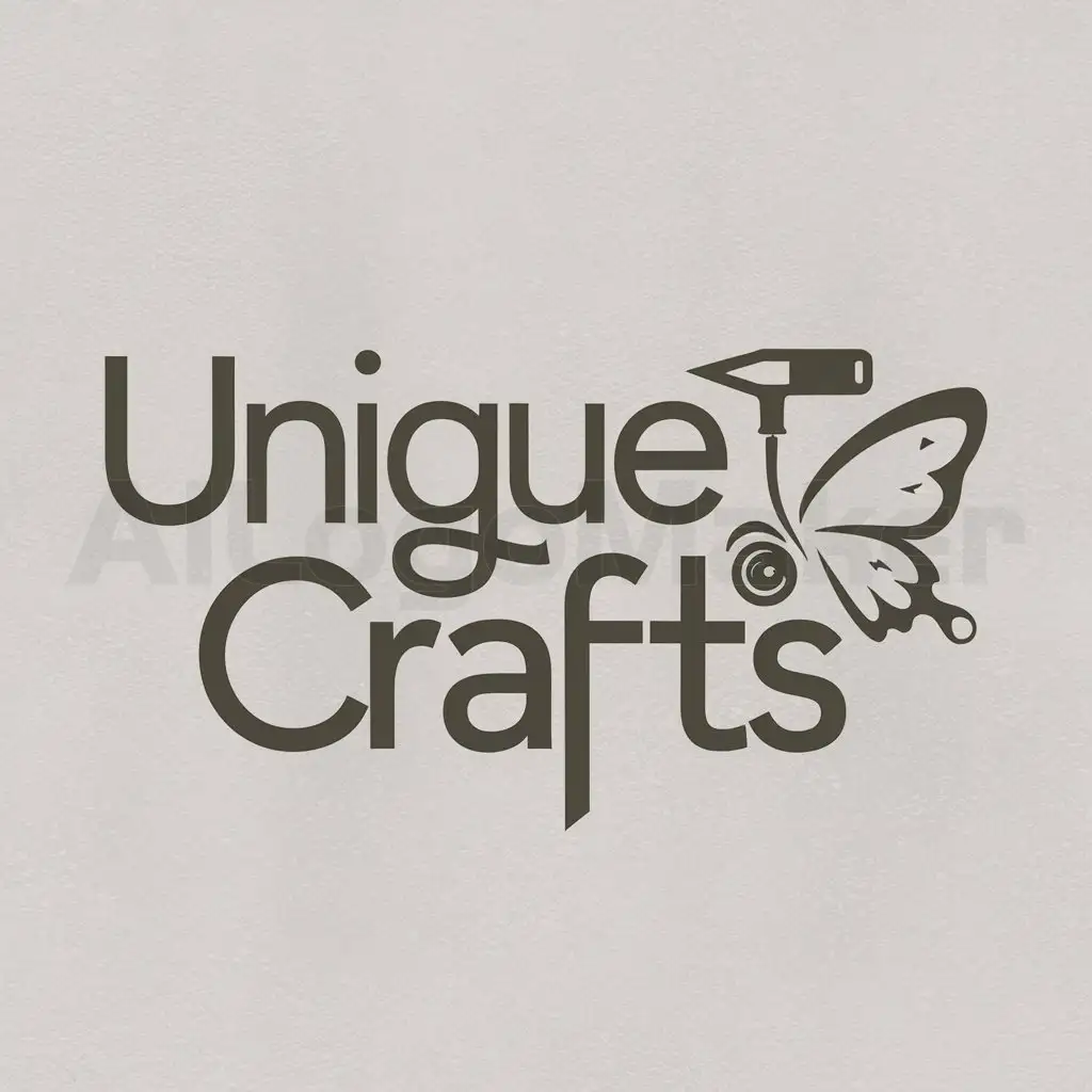 a logo design,with the text "Unique crafts", main symbol:craft, butterfly,Moderate,be used in Others industry,clear background