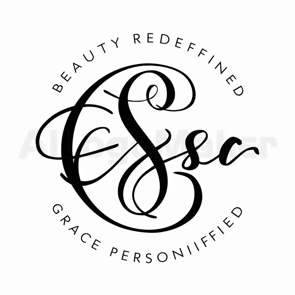 a logo design,with the text "Beauty REdefined,Grace Personified", main symbol:ESSA,Moderate,be used in cosmetology industry,clear background