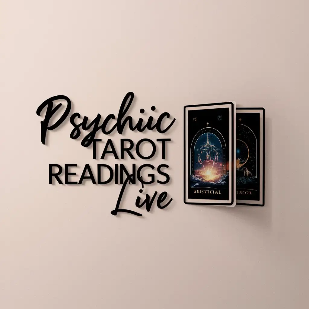 a logo design,with the text "PSYCHIC TAROT READINGS LIVE", main symbol:realistic tarot cards,Moderate,be used in Animals Pets industry,clear background