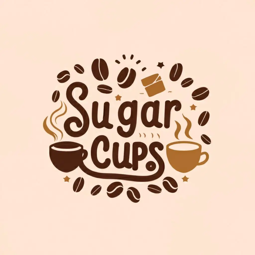 LOGO-Design-For-SugarCups-Whimsical-and-Elegant-Blend-of-Sugar-Coffee-and-Cups