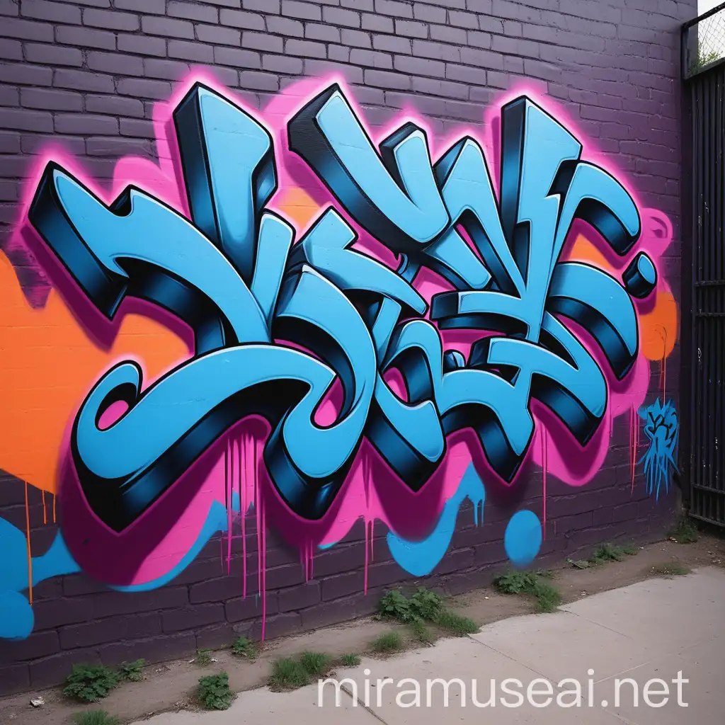 Colorful Urban Art Vibrant Wall Graffiti