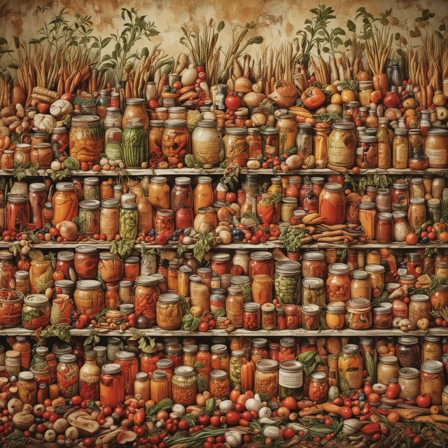 artwork of cultural history of food preservation