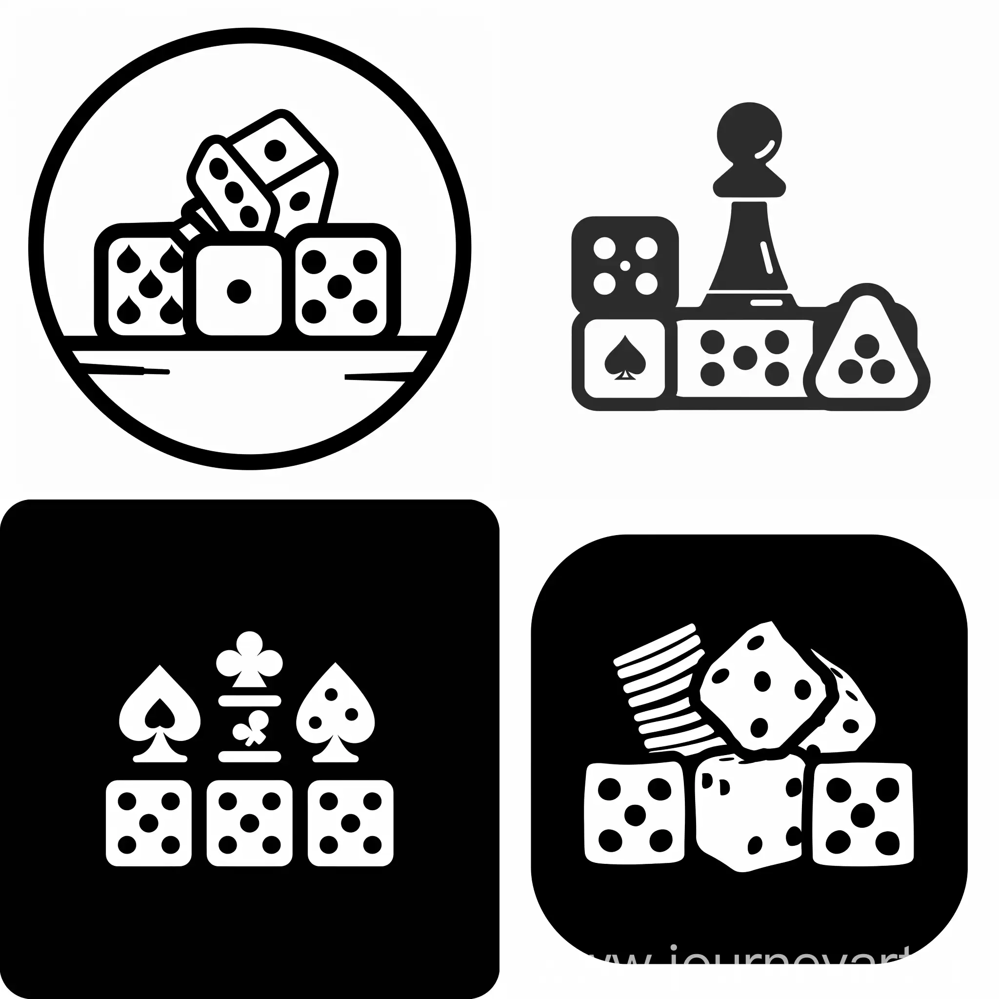 design a simple black and white icon which describes boardgames