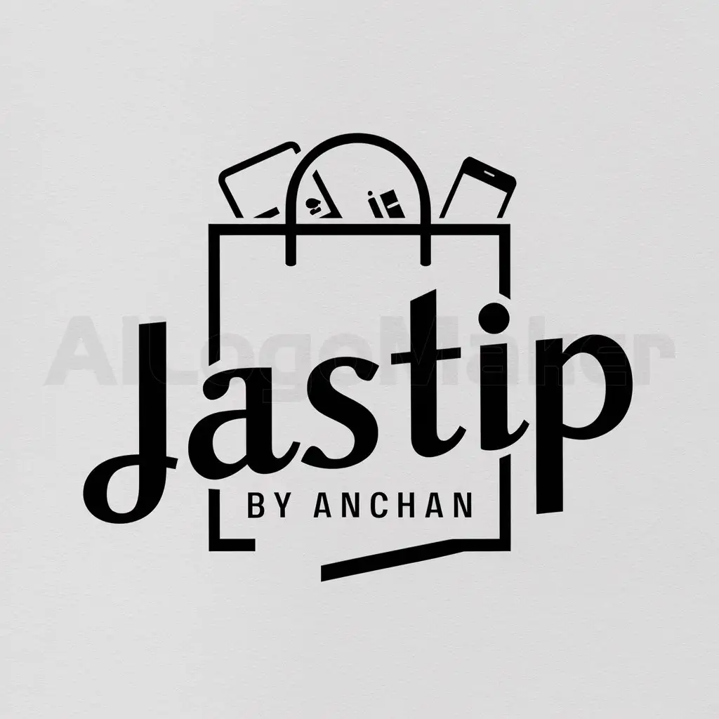 a logo design,with the text "Jastip by ANCHAN", main symbol:Shopping,Moderate,clear background