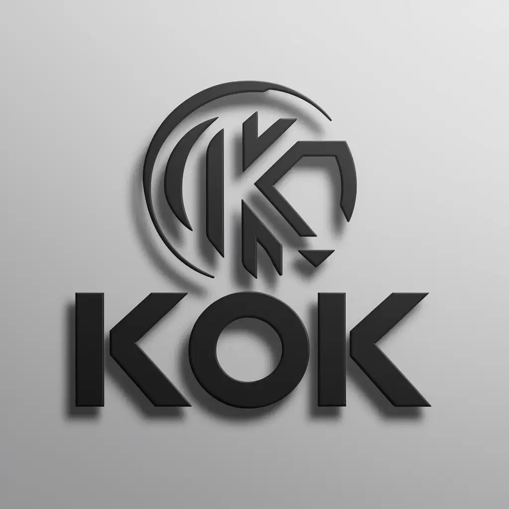 a logo design,with the text "KOK", main symbol:K,complex,be used in Religious industry,clear background
