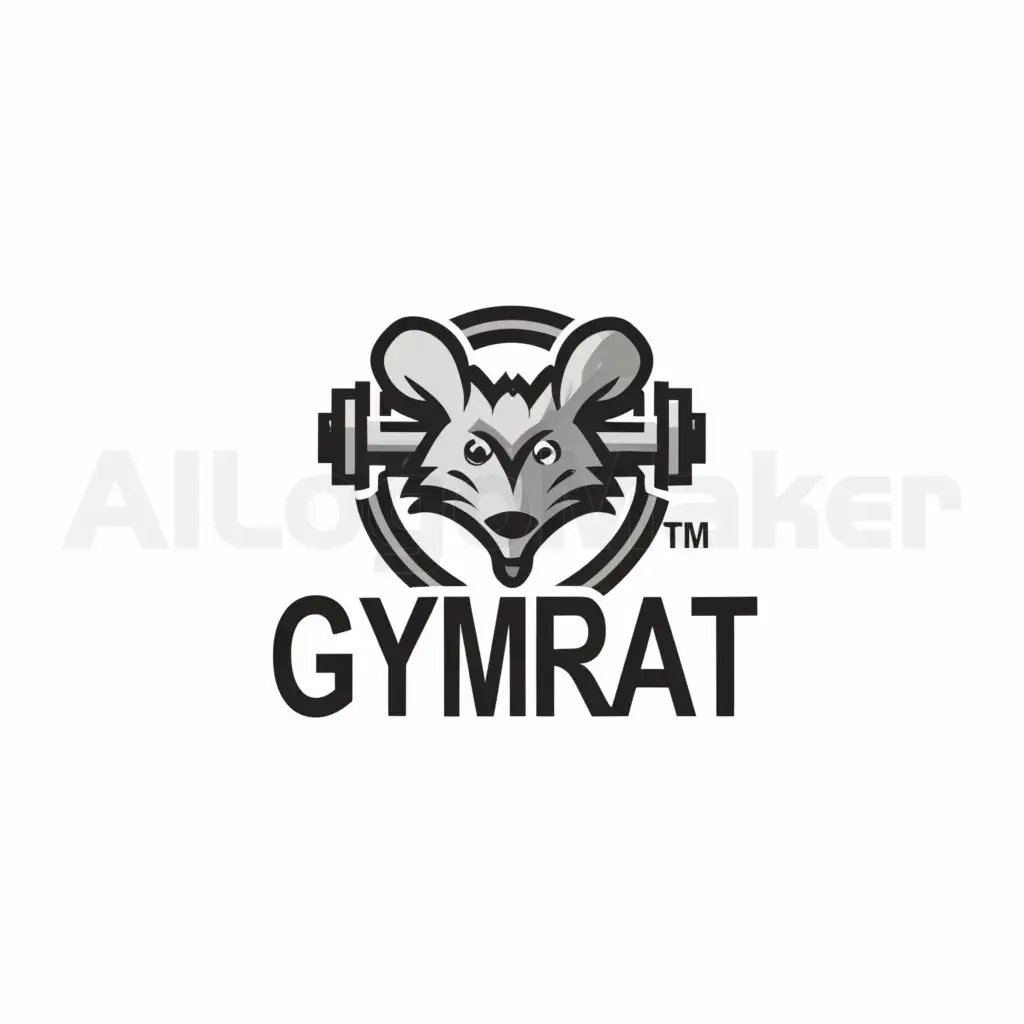 a logo design,with the text "GymRat", main symbol:Mouse,complex,be used in Sports Fitness industry,clear background