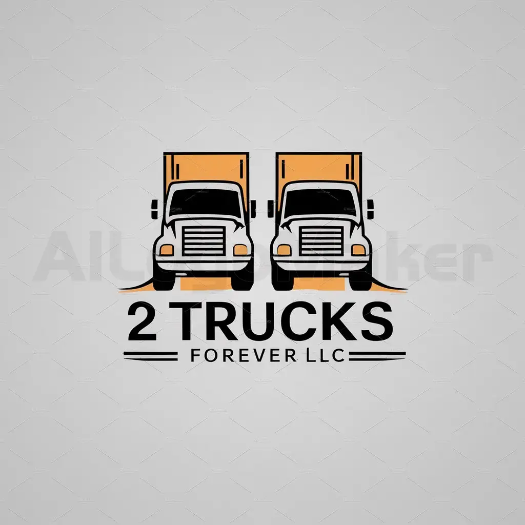 a logo design,with the text "2 Trucks Forever LLC", main symbol:2 Trucks,Moderate,be used in Retail industry,clear background
