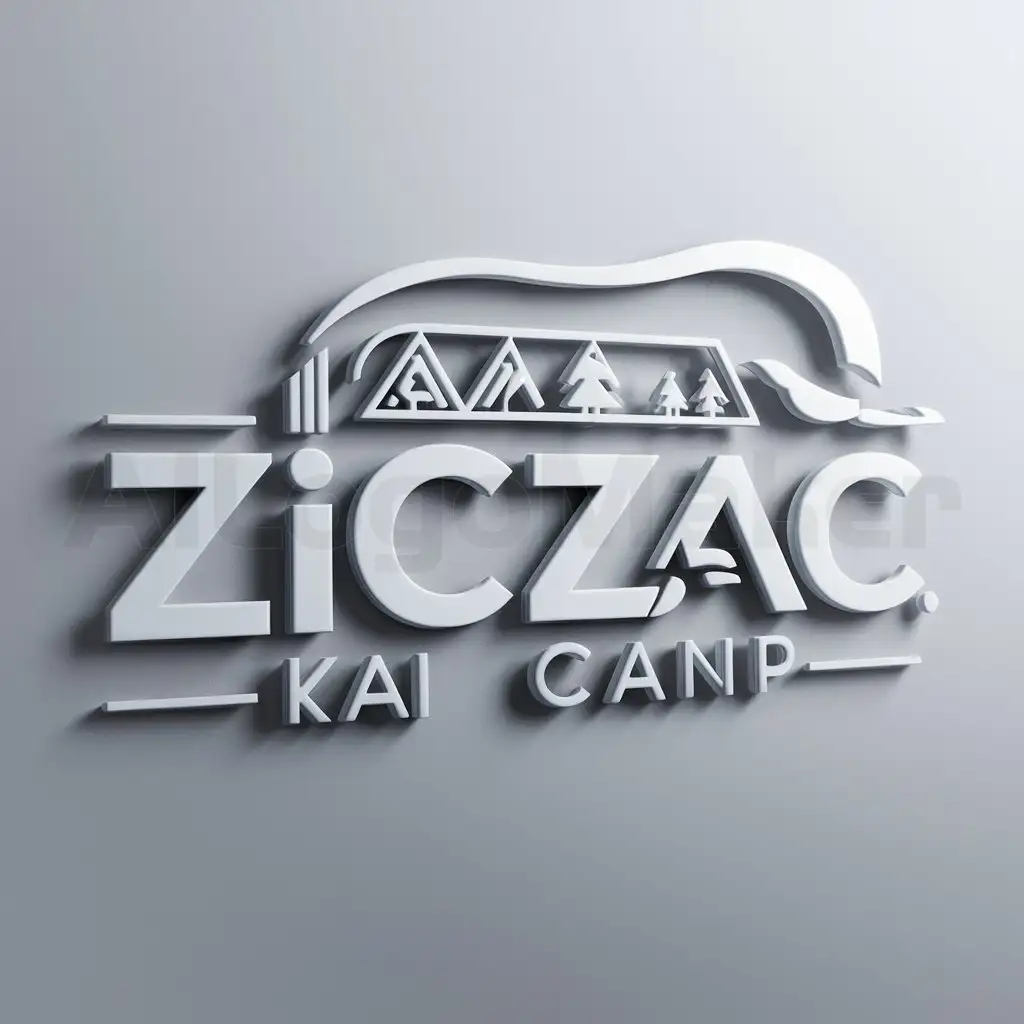 LOGO-Design-For-ZicZac-Campground-Futuristic-Detox-Aesthetic-with-Flowing-Characters