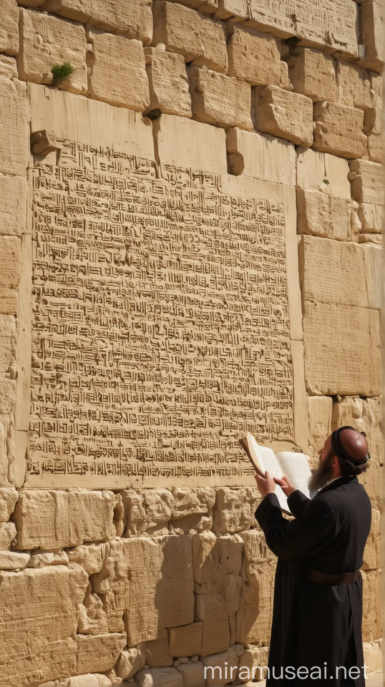 Jerusalem Walls Dedication Ceremony with Ancient Hebrew Text and Illustrations