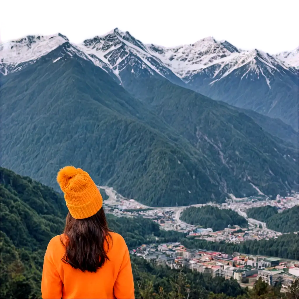 a person picture with the background of mountain