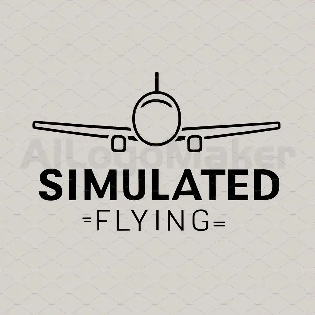 a logo design,with the text "simulated flying", main symbol:airplane, flying, nose of the plane,Moderate,be used in Education industry,clear background