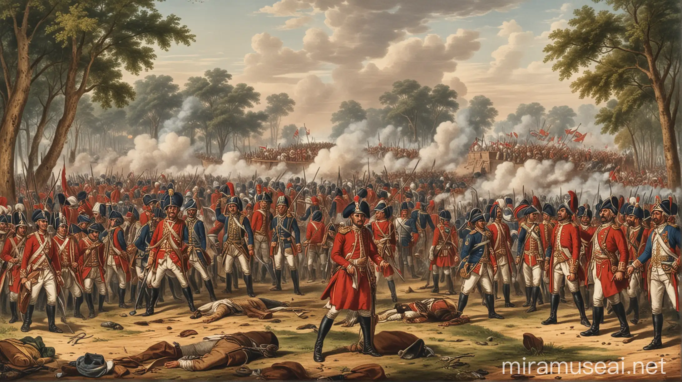 Pictures of the Battle of Plassey in 1757