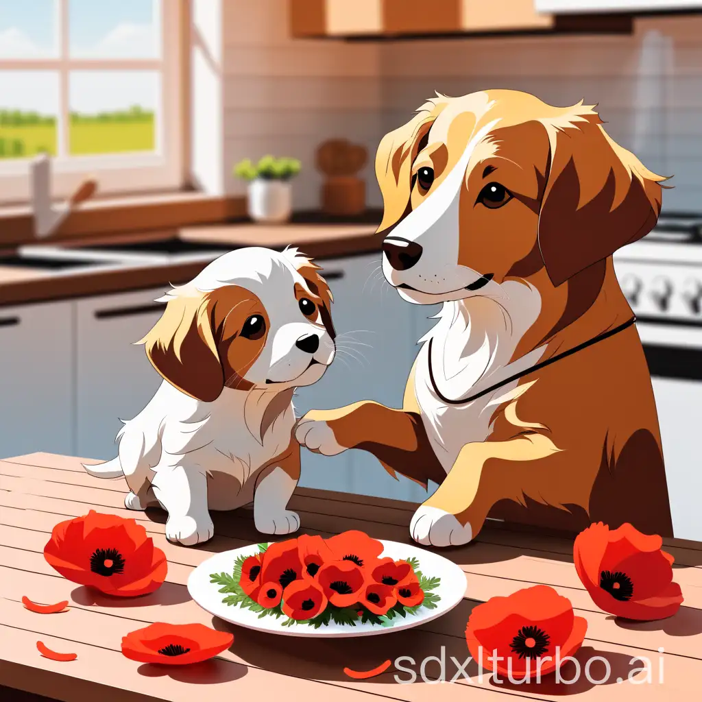 Adorable-Puppy-Son-Cooking-with-Poppy-Mum-on-Mothers-Day