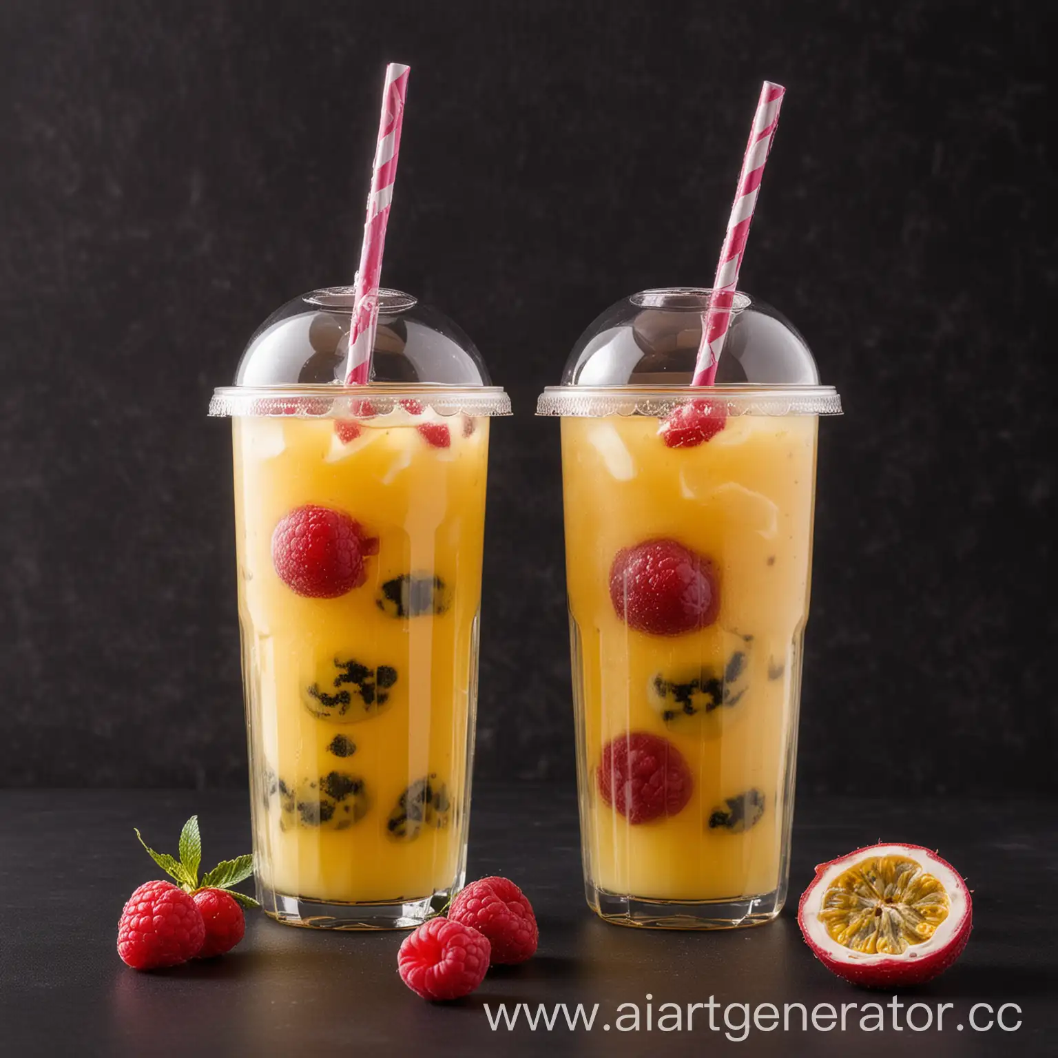 Refreshing-MangoPassionfruit-and-RaspberryPassionfruit-Lemonades-on-Black-Background