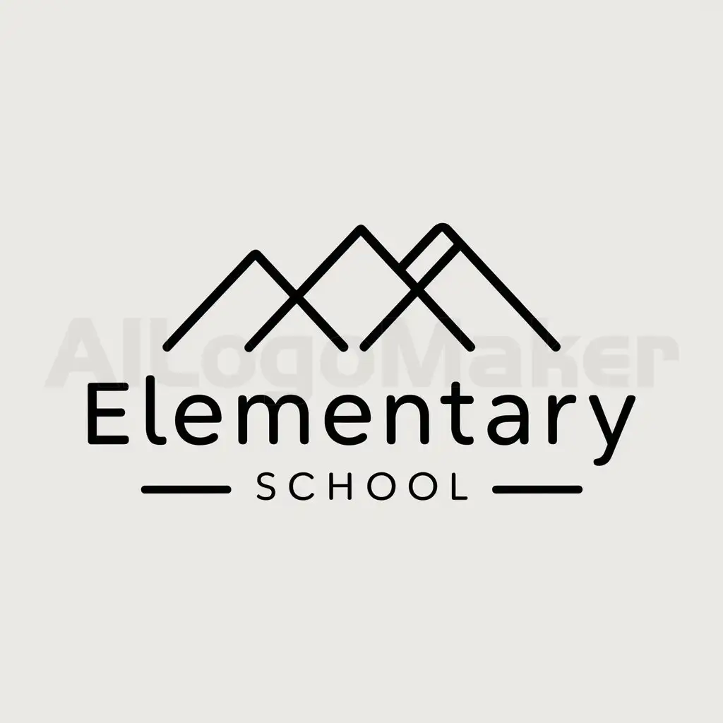 a logo design,with the text "elementary school", main symbol:mountain range,Moderate,clear background