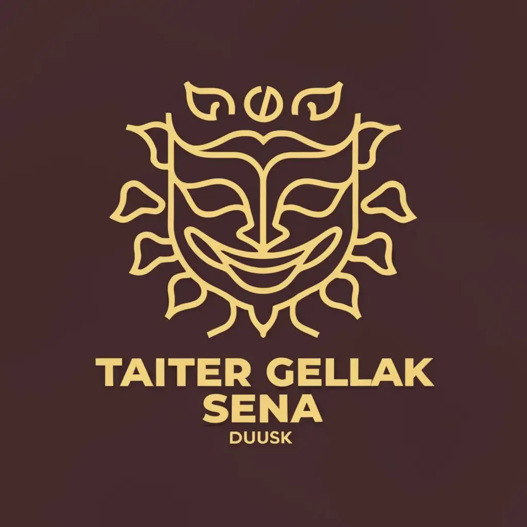 a logo design, with the text 'teater gelak senja', main symbol: theatre, laugh, dusk, Moderate, be used in Entertainment industry, clear background
