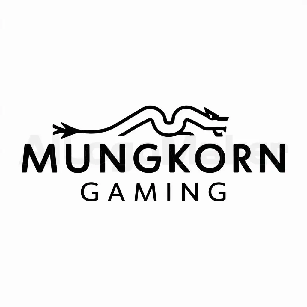 a logo design,with the text "Mungkorn Gaming", main symbol:the simple dragon,Moderate,be used in Gaming industry,clear background