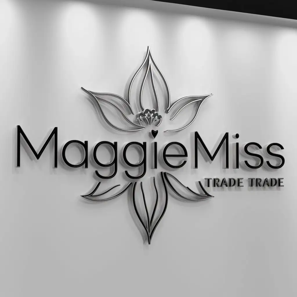 a logo design,with the text "maggiemiss", main symbol:lily,complex,be used in trade industry,clear background