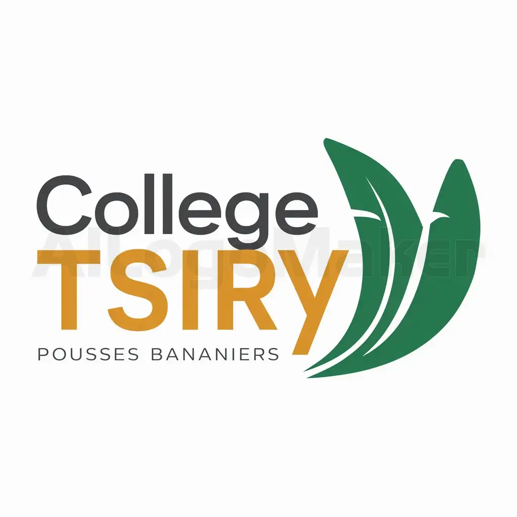 a logo design,with the text "COLLEGE tsiry", main symbol:pousses bananiers,complex,be used in Education industry,clear background
