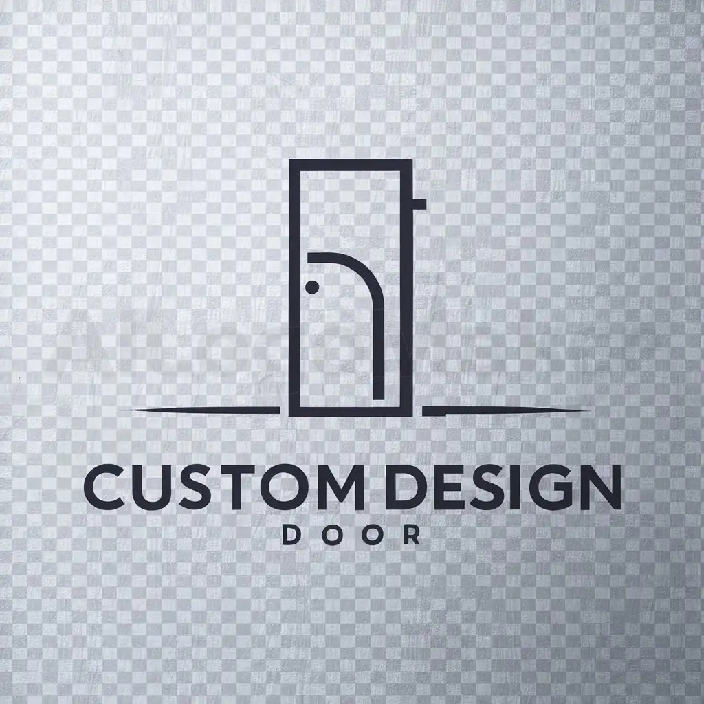 a logo design,with the text "Custom Design Door", main symbol:door,Moderate,be used in Others industry,clear background