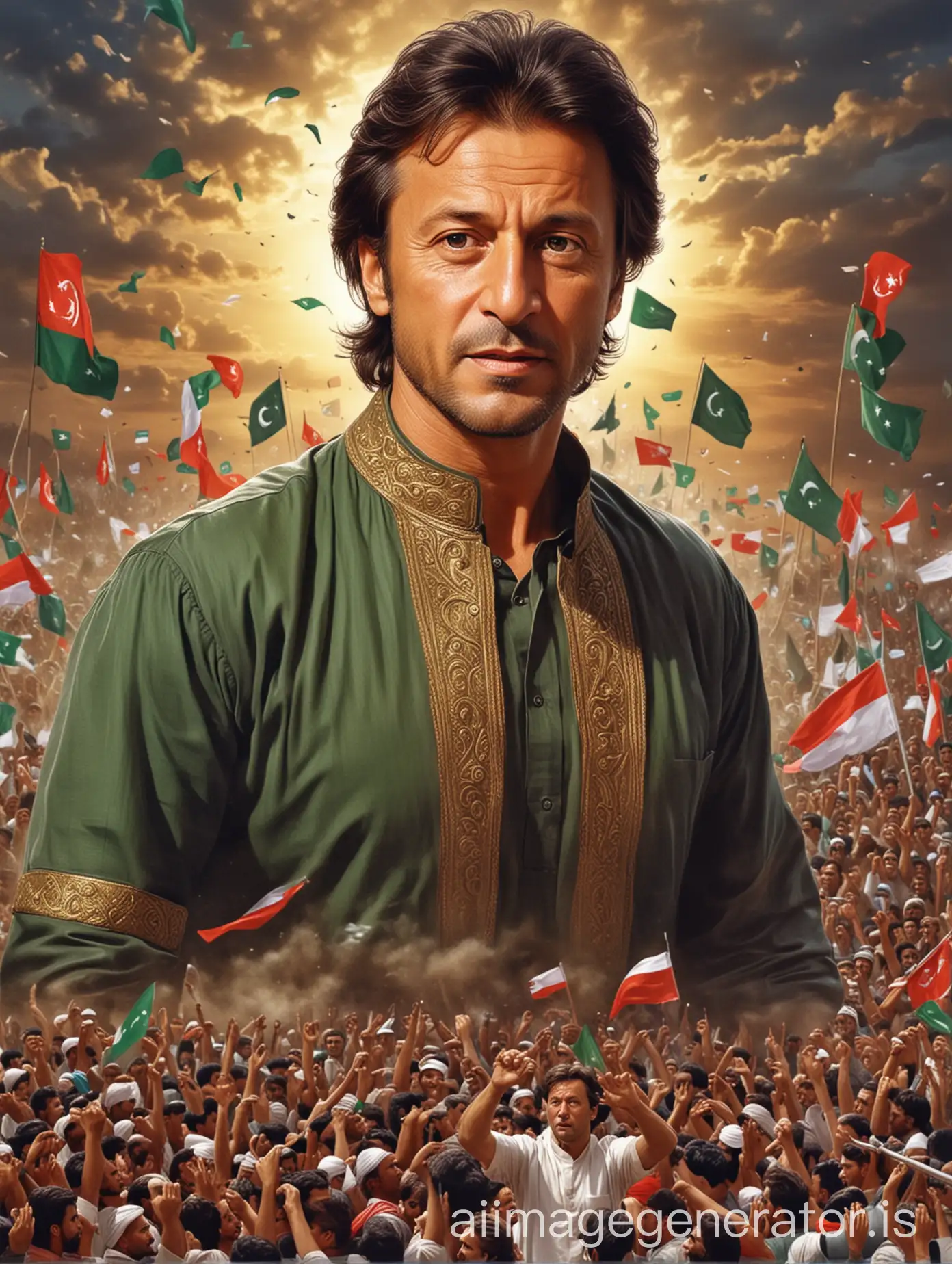 Imran-Khan-Portrayed-as-a-Heroic-Figure-in-a-Dramatic-Scene