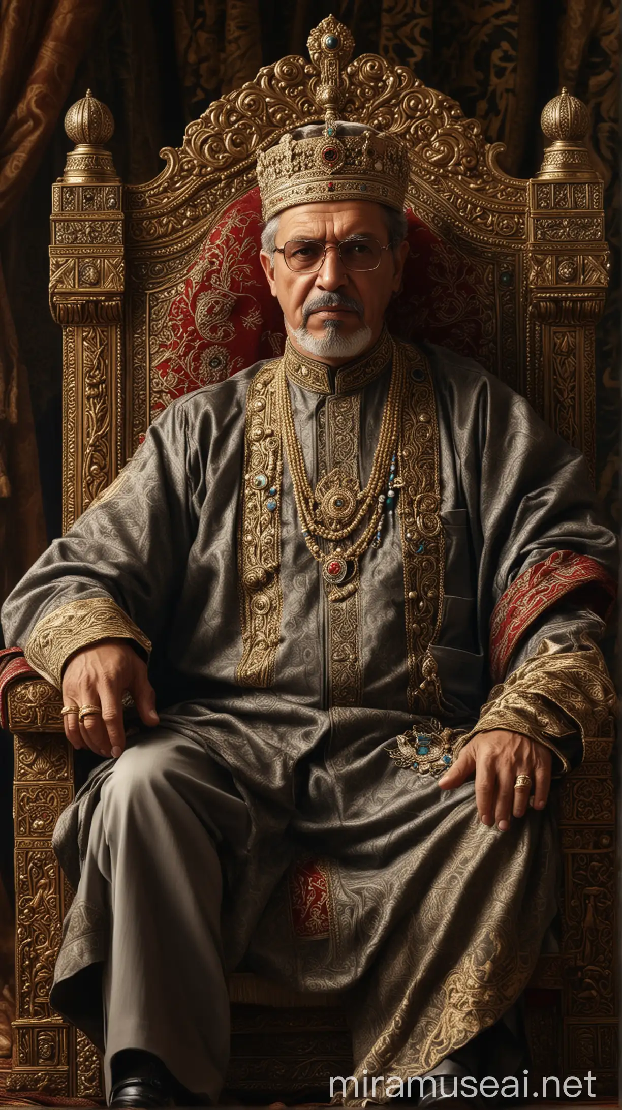 King Ismail Sharif Commands from His Majestic Throne