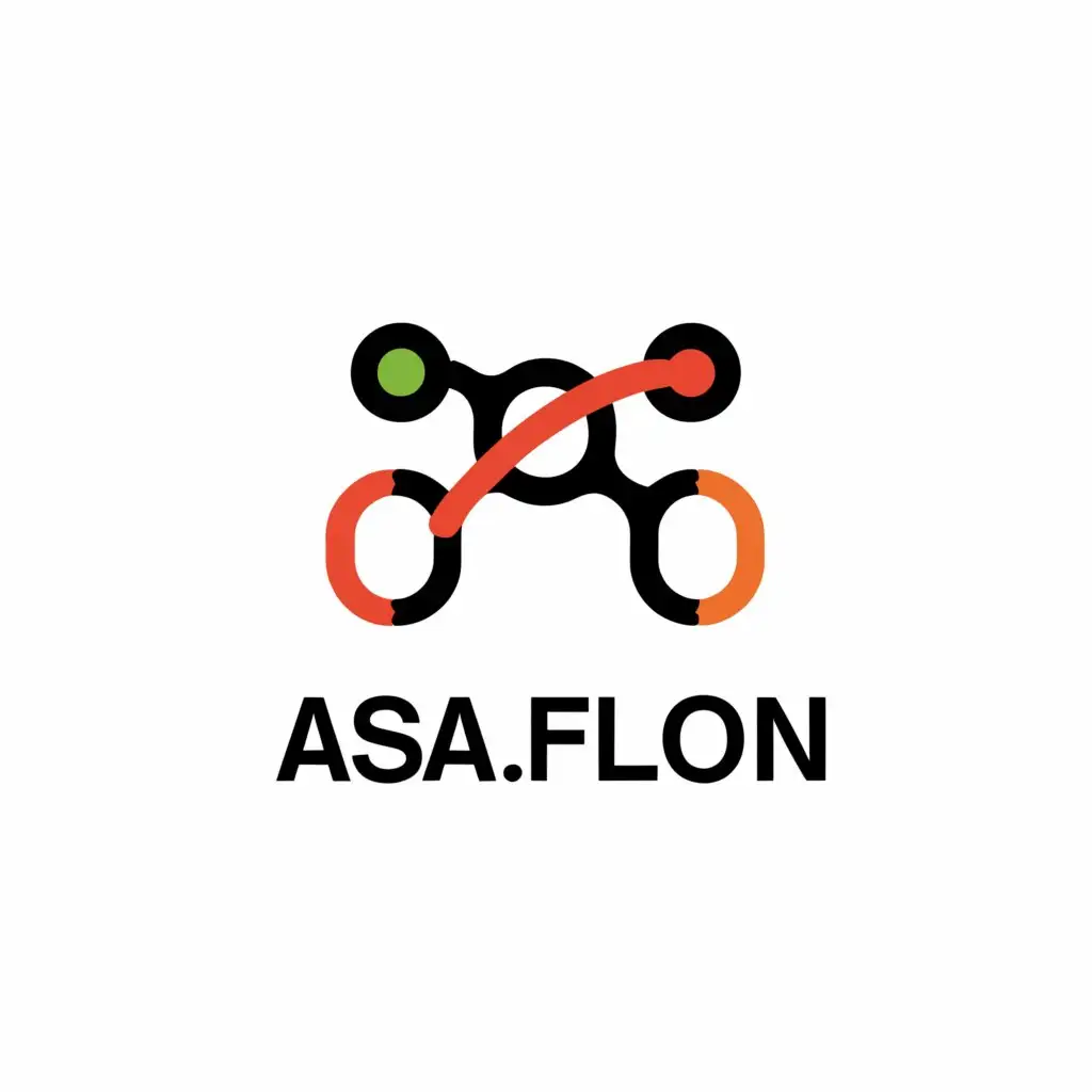 a logo design,with the text "ASA.flon", main symbol:polimer

,Moderate,clear background