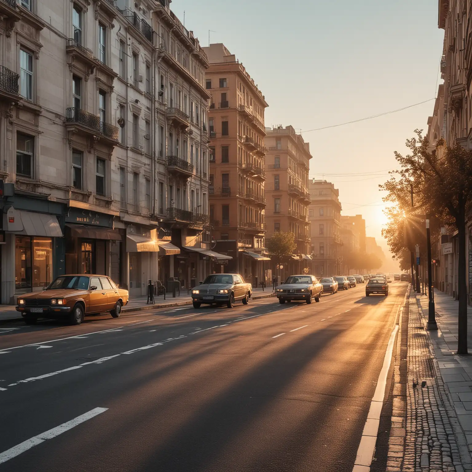 aesthetic street images in morning with road and cars

