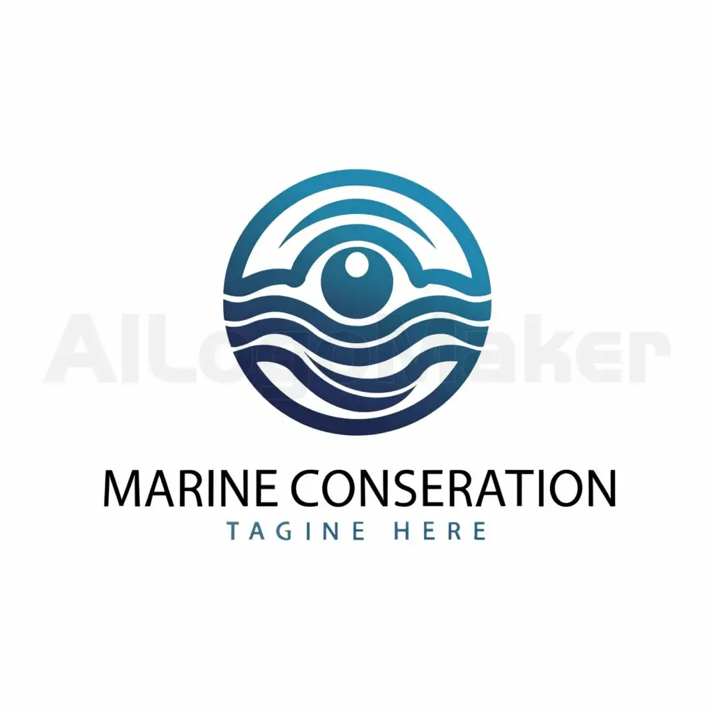 a logo design,with the text "Marine conservation", main symbol:Pupil, ocean,Moderate,be used in Others industry,clear background