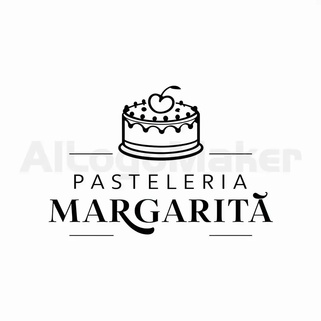 a logo design,with the text "Pasteleria Margarita", main symbol:A cake,Moderate,be used in Restaurant industry,clear background
