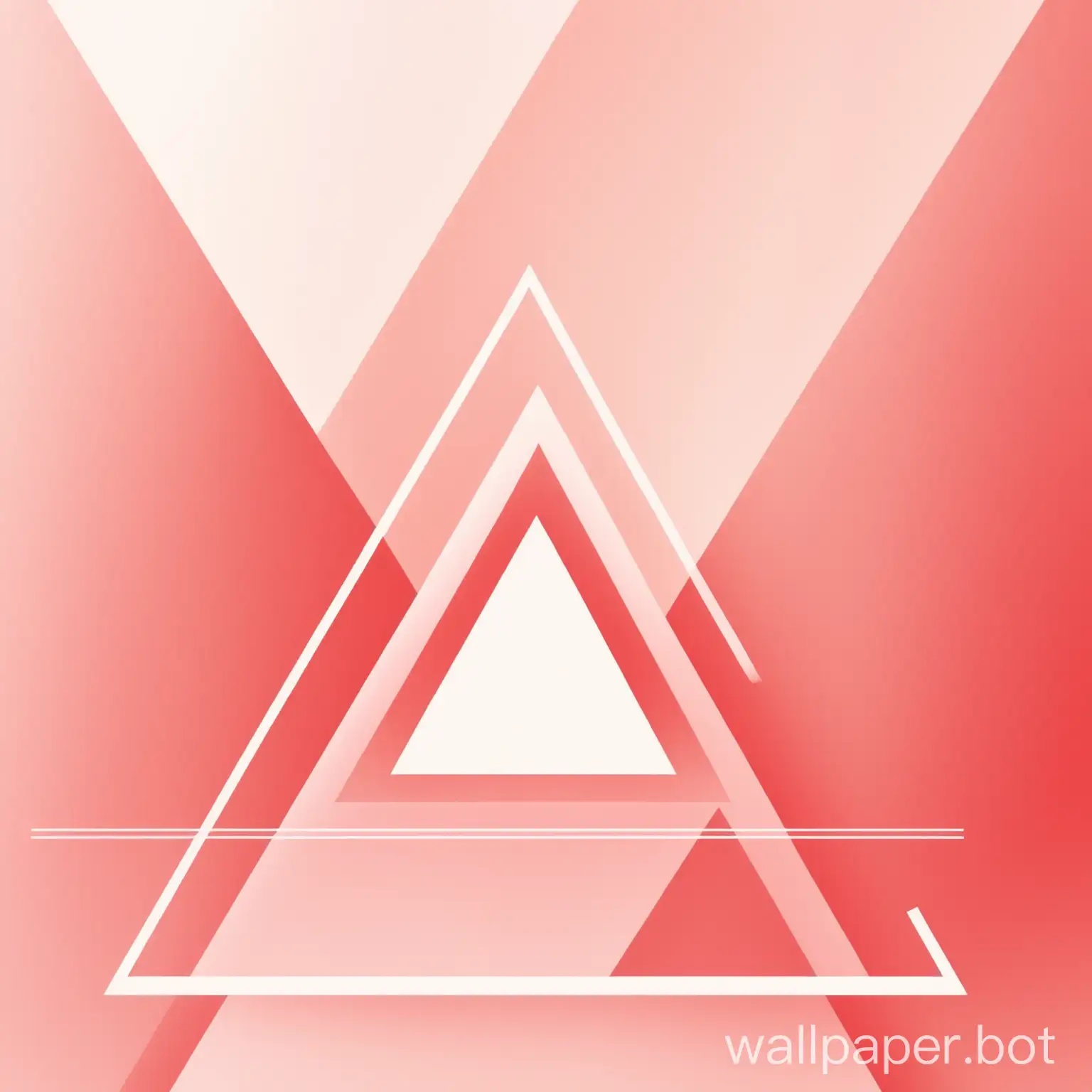 abstract lines forming a triangle in the pastel color red and white