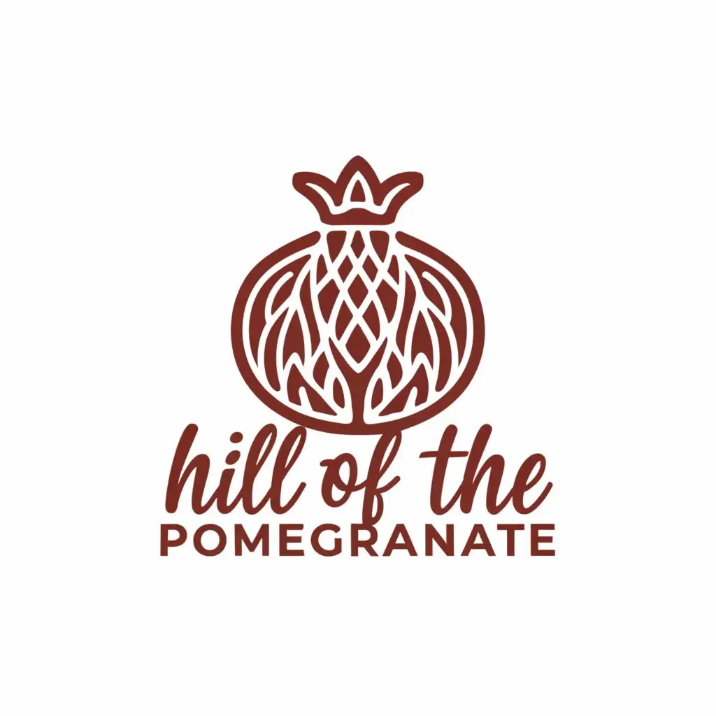 a logo design,with the text "Hill of the Pomegranate", main symbol:POMEGRANATE,complex,be used in Restaurant industry,clear background