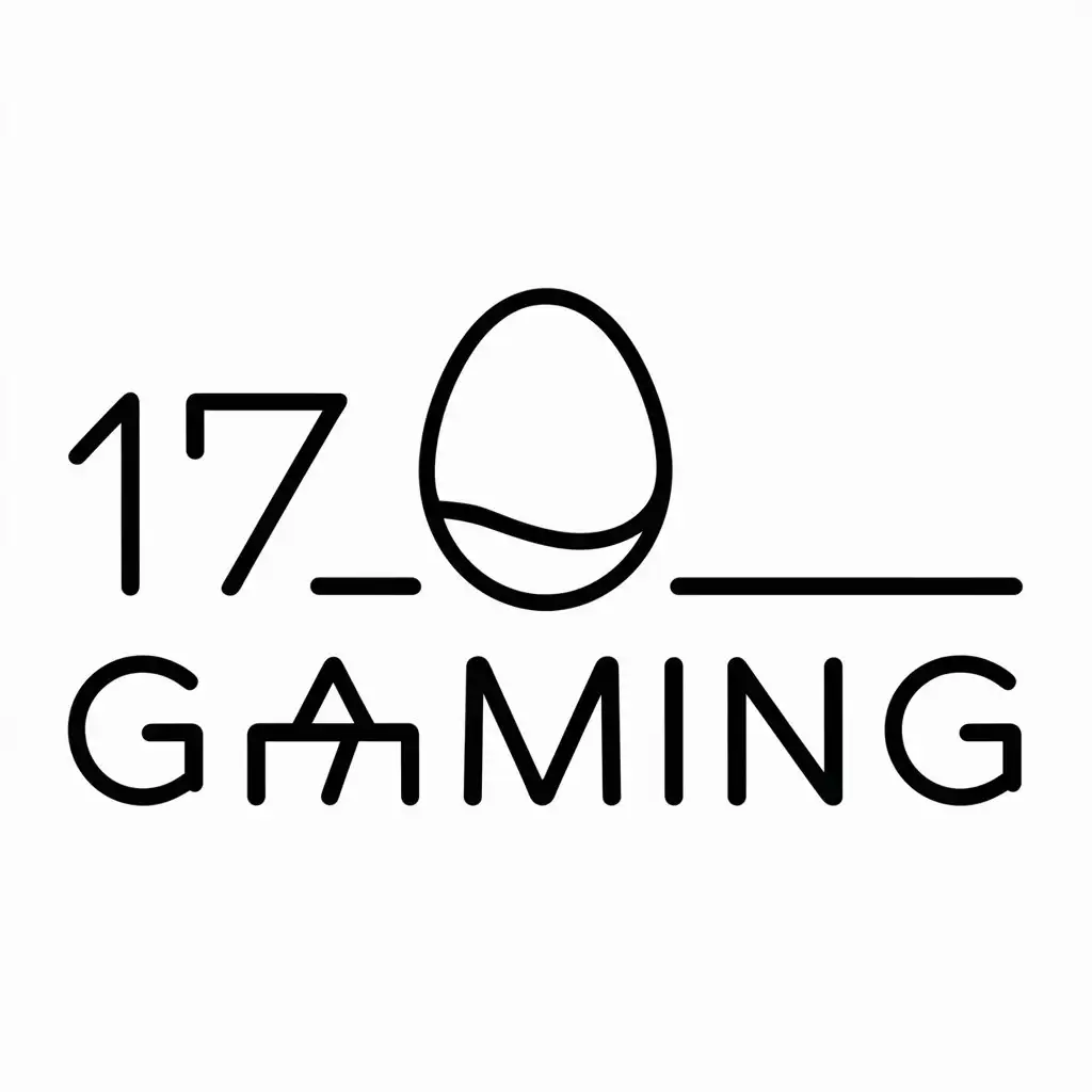 a logo design,with the text "17 Gaming", main symbol:egg,Minimalistic,be used in game industry,clear background