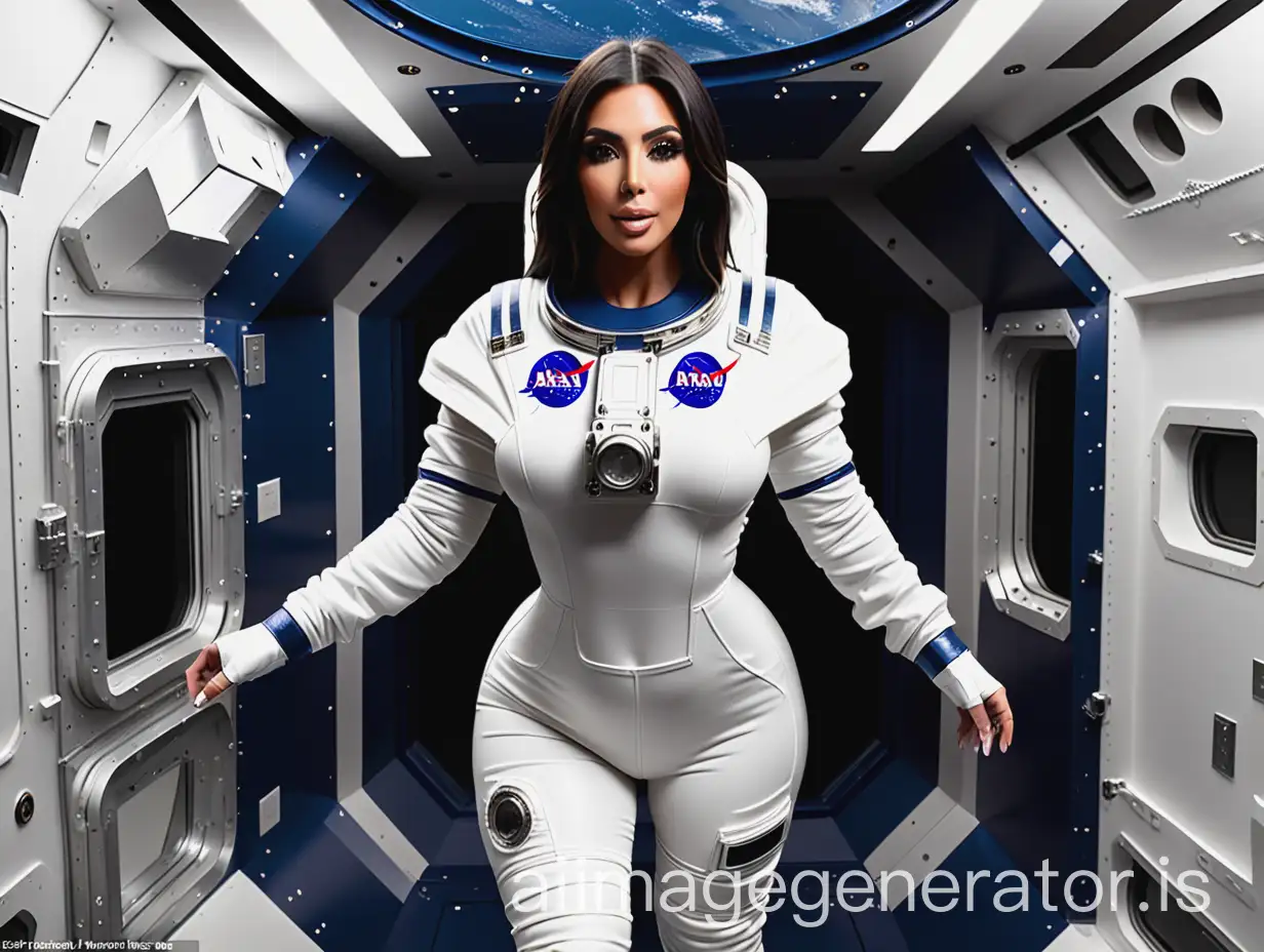 Kim-Kardashian-Dressed-as-an-Astronaut-in-Outer-Space