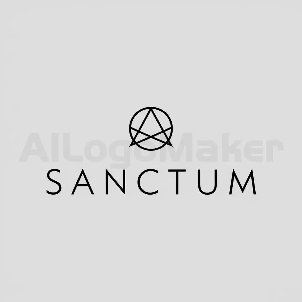 a logo design,with the text "Sanctum", main symbol:sanctum,Minimalistic,clear background