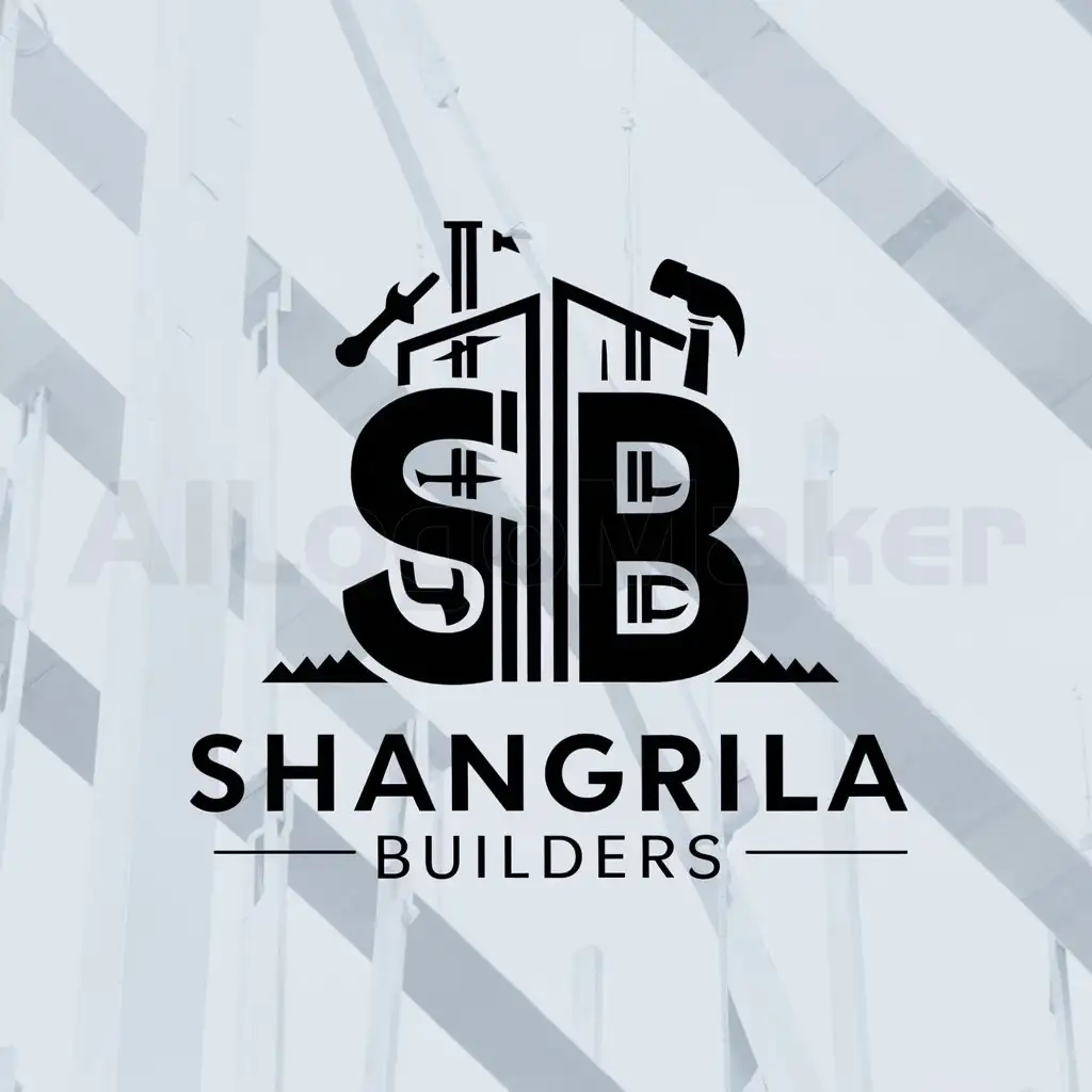 LOGO-Design-For-Shangrila-Builders-Bold-Capital-S-and-B-Symbolizing-Construction-Excellence