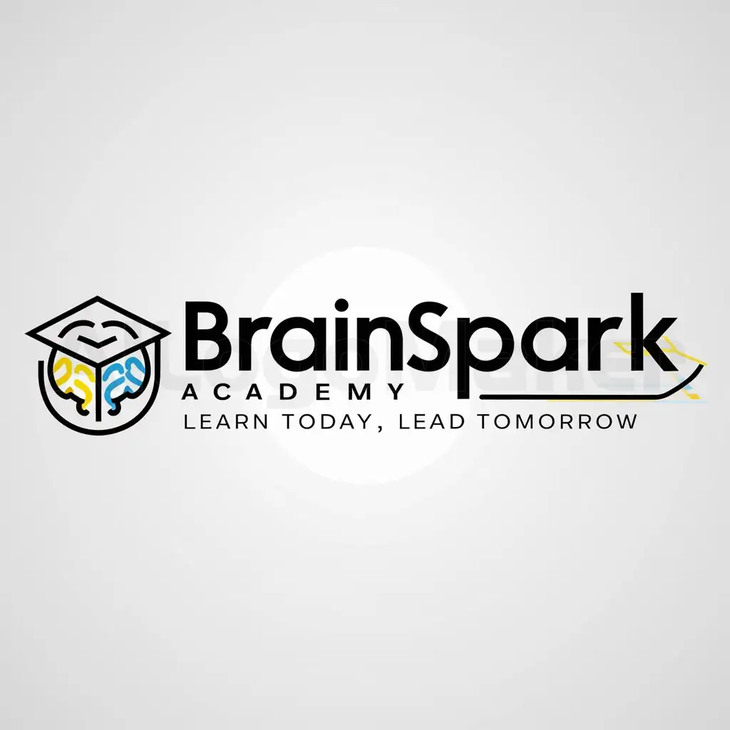 a logo design,with the text "BrainSpark Academy", main symbol:Learn today, lead tomorrow.,Moderate,be used in Education industry,clear background
