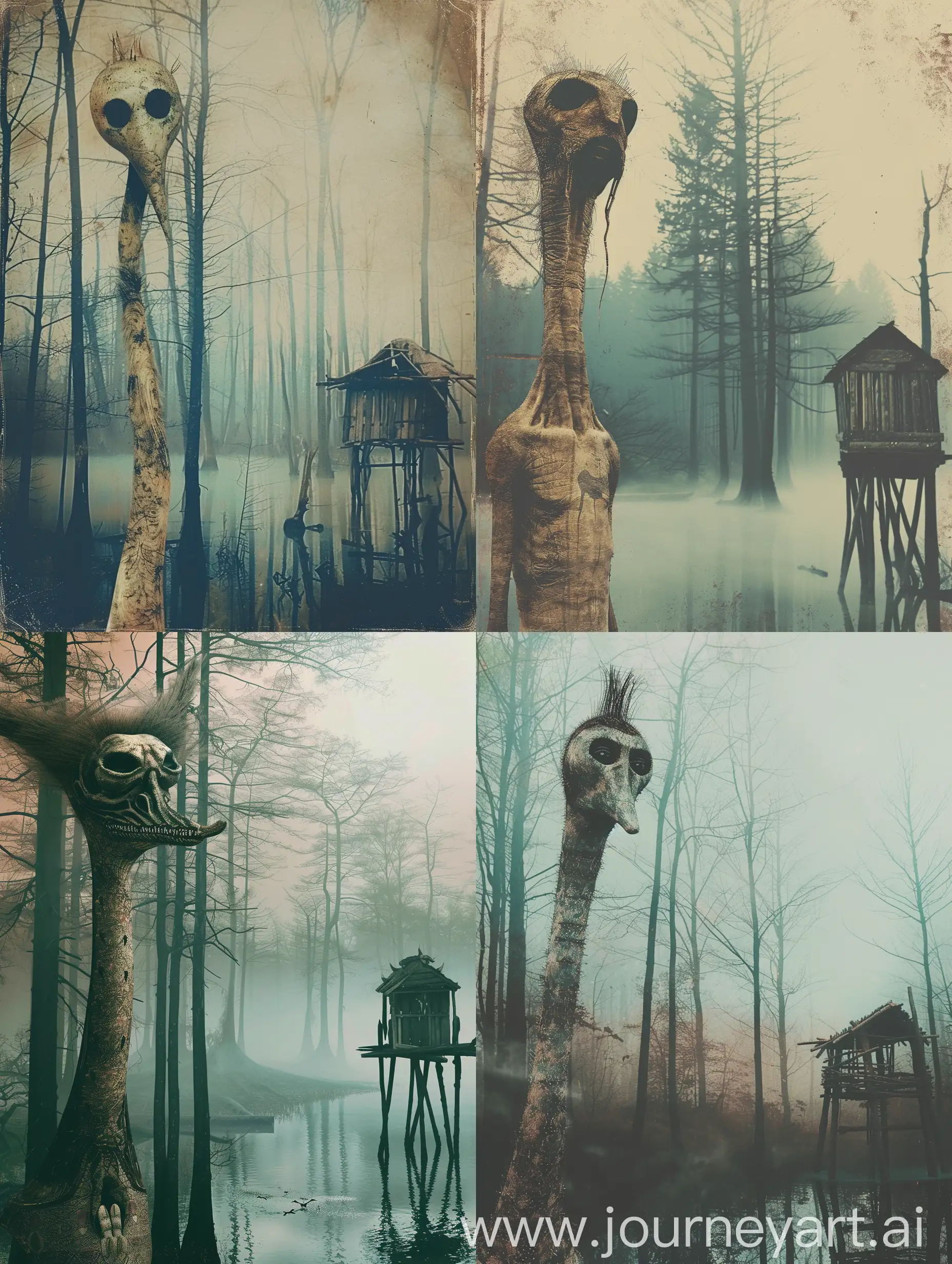 Dark-Folk-Horror-Art-Surreal-Creature-in-Misty-Forest
