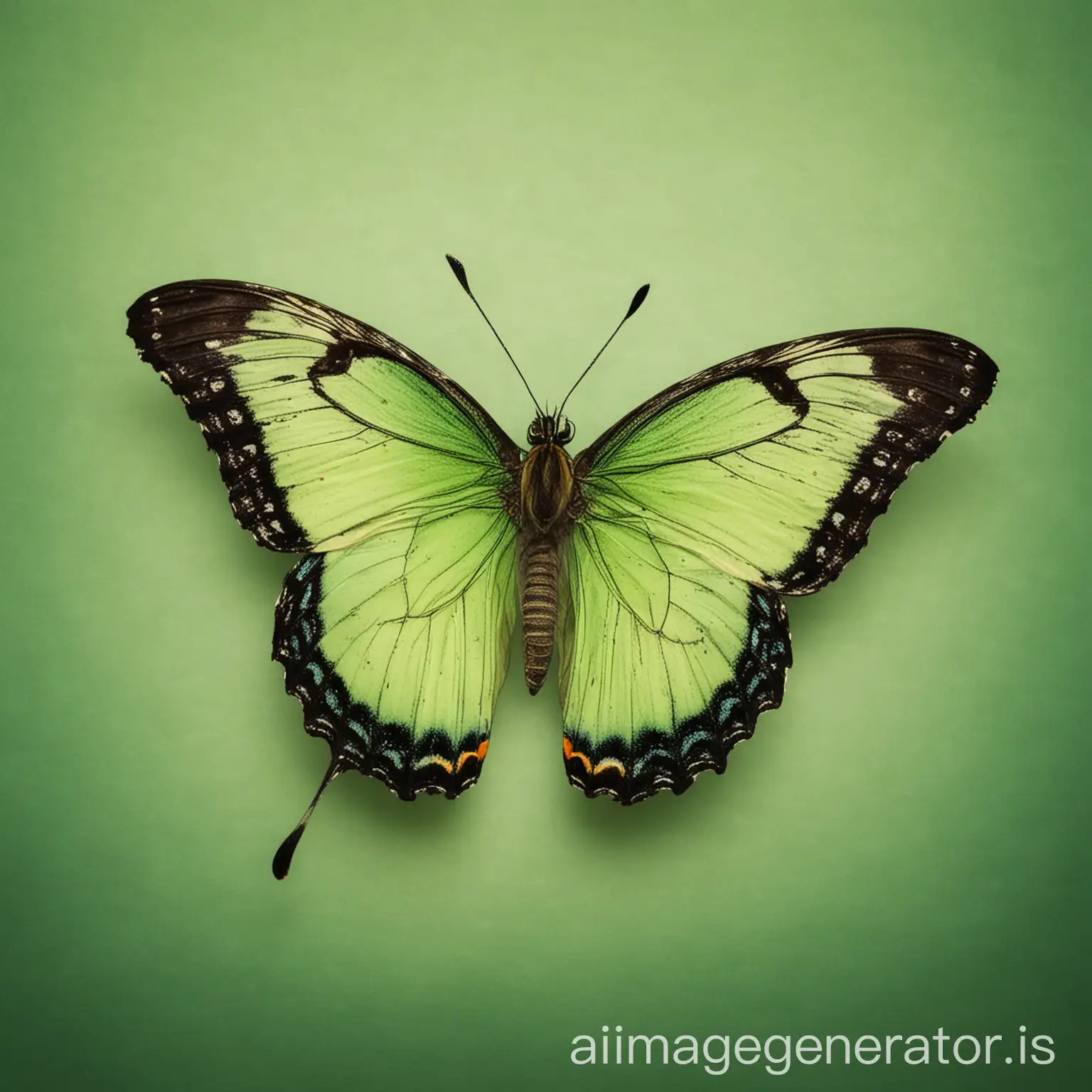 Butterfly with green background