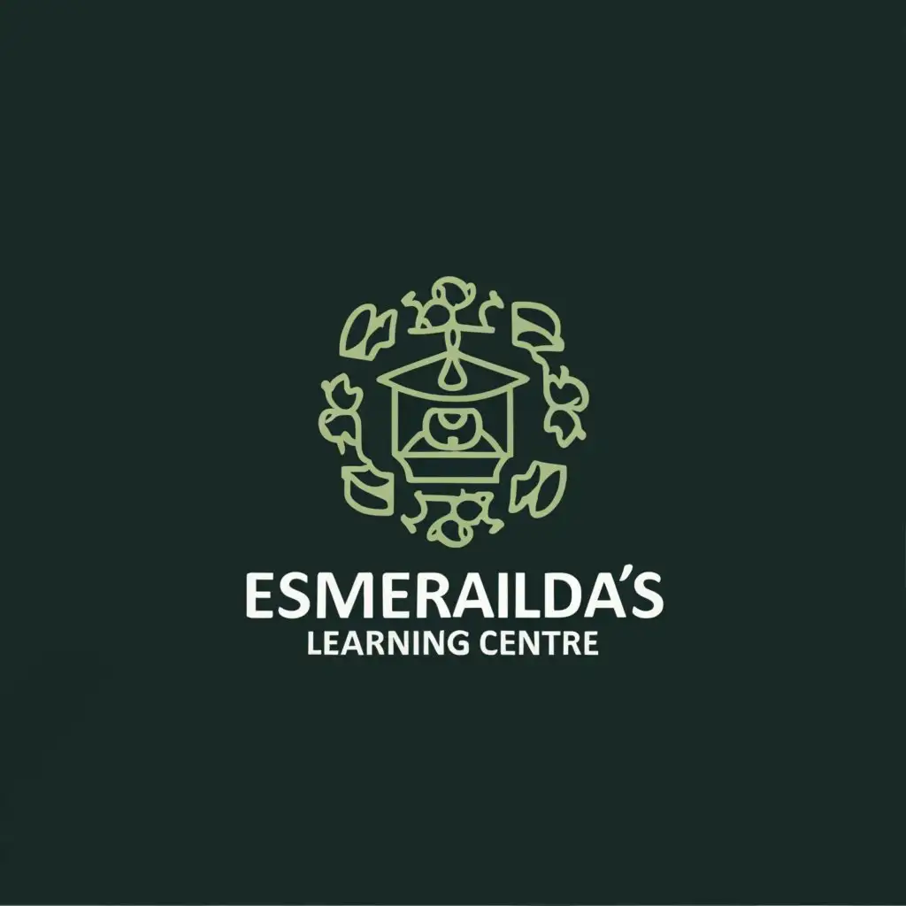 a logo design,with the text "Esmeralda's Learning Centre", main symbol:Adult Learning School,complex,be used in Others industry,clear background