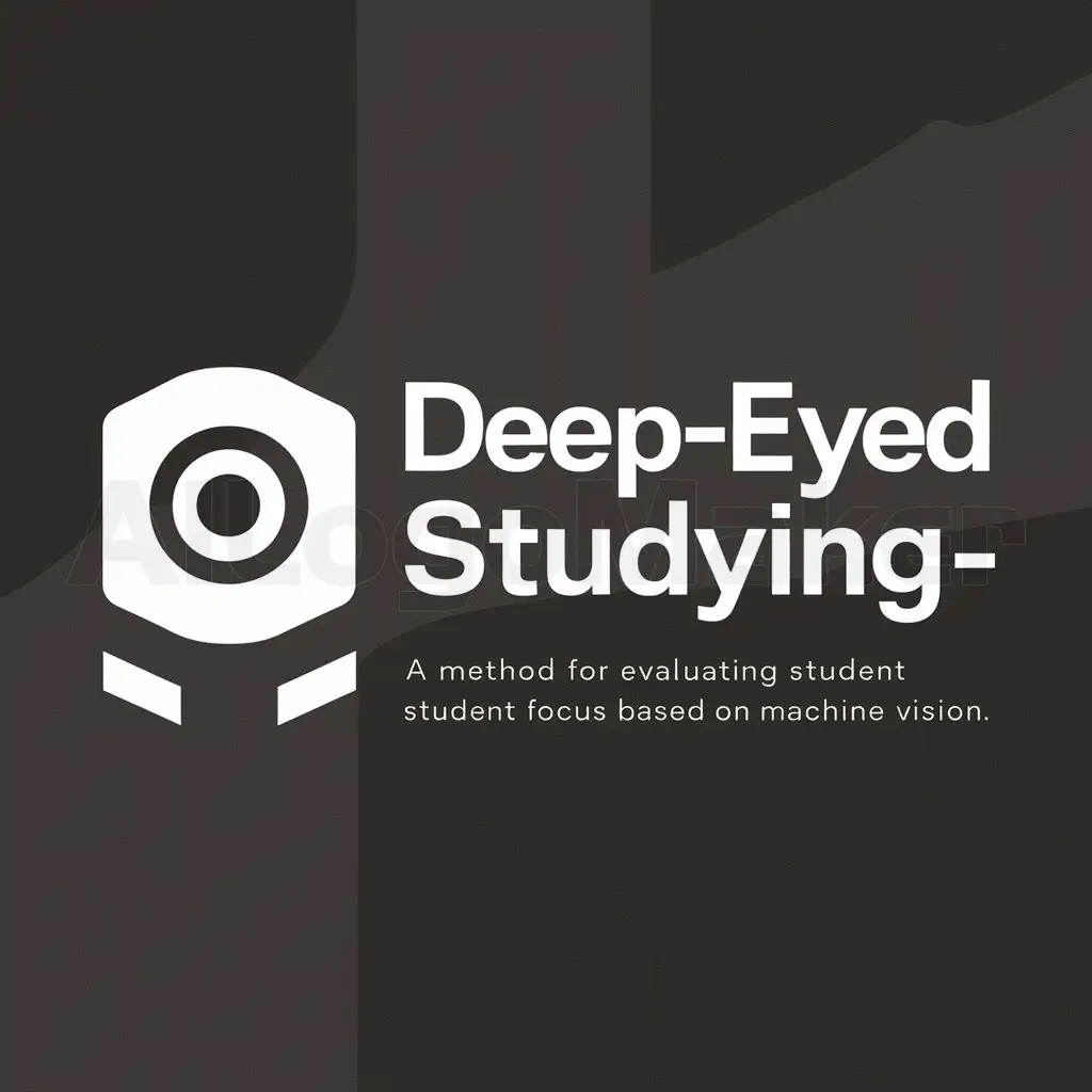 a logo design,with the text "Deep-eyed studying—A method for evaluating student focus based on machine vision", main symbol:block,Moderate,clear background