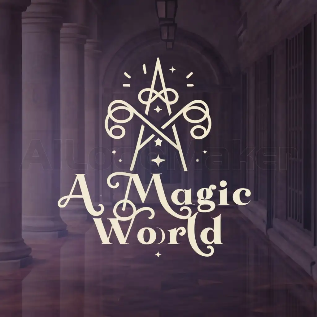 a logo design,with the text "a magic world", main symbol:wand,Moderate,be used in Legal industry,clear background