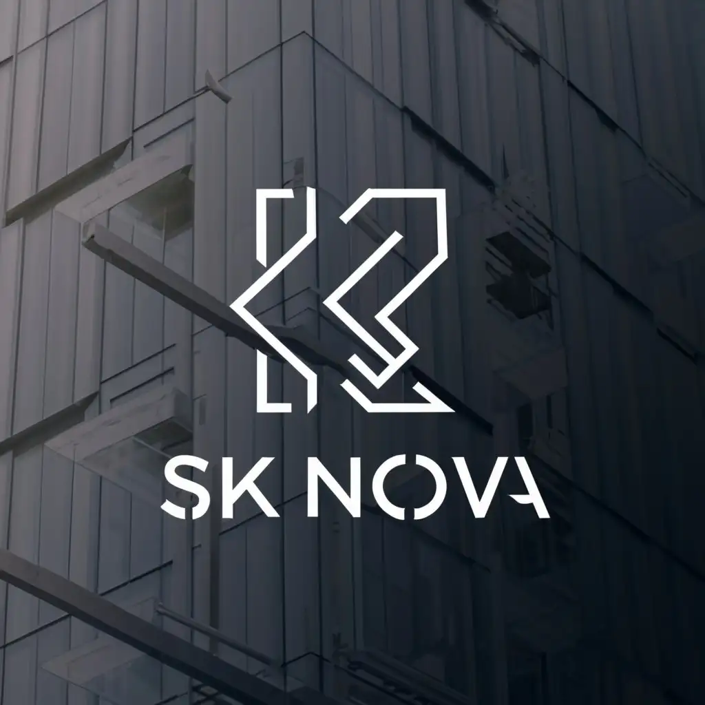 a logo design,with the text "SK NOVA", main symbol:Capital letter H in Russian,Minimalistic,be used in Construction industry,clear background